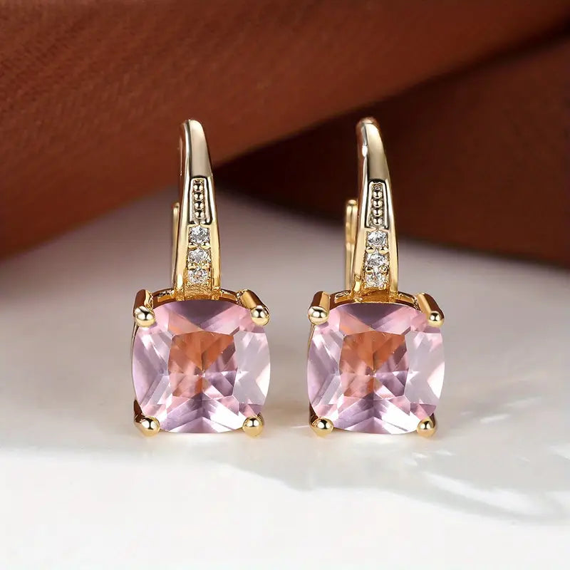 Aretes de aro con piedra de zafiro místico | Oro