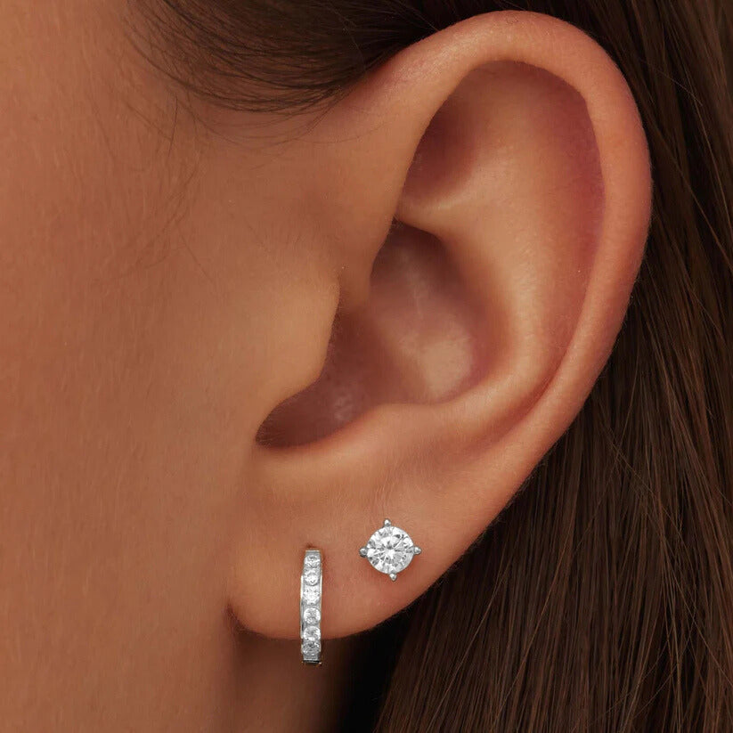 Juego de pendientes Dara Brillane Stone | Oro blanco