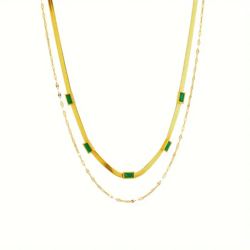 Sorella Gem Collar Retro de Doble Capa | Dorado