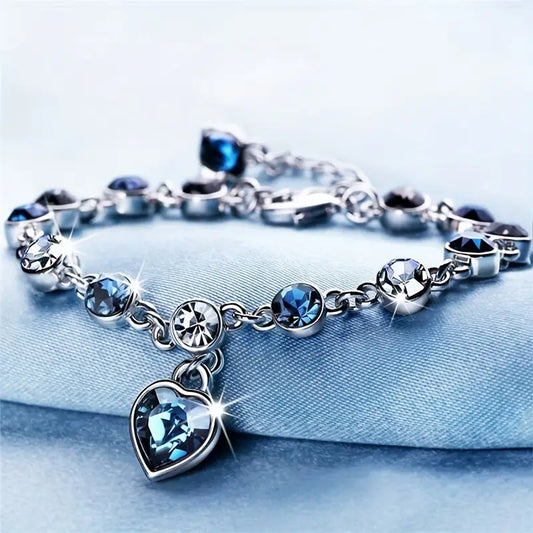Pulsera Resplandor Corazón del Océano | Oro Blanco