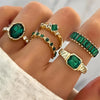 Juego de anillos de esmeraldas exquisitas Zarina | Oro