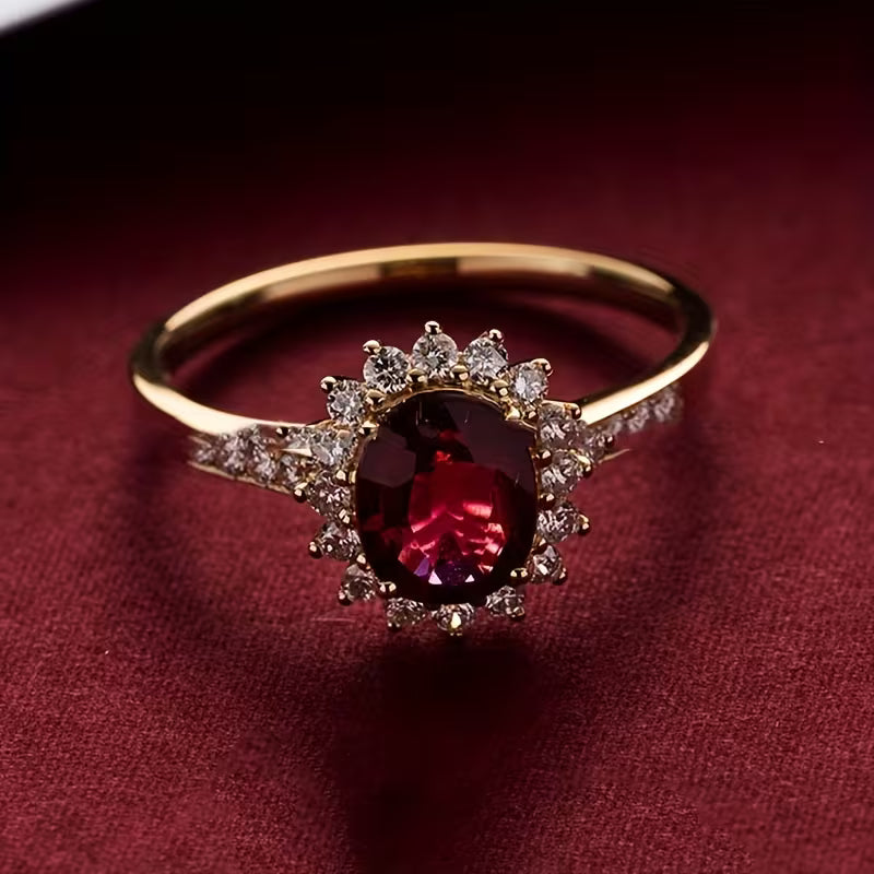 Anillo rojo emperatriz | Oro