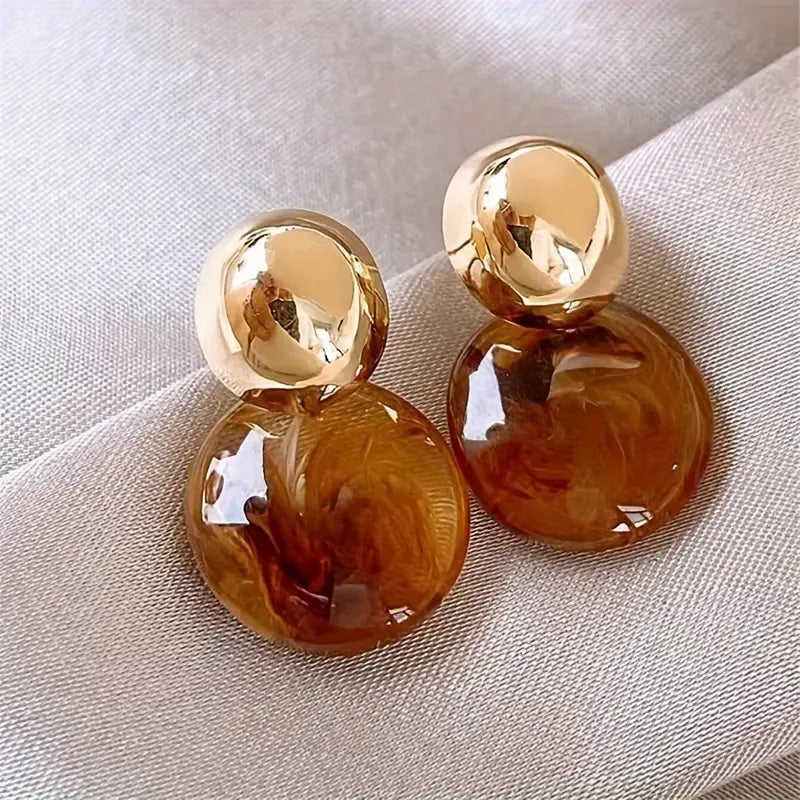 Pendientes colgantes Aurélie Ámbar | Oro