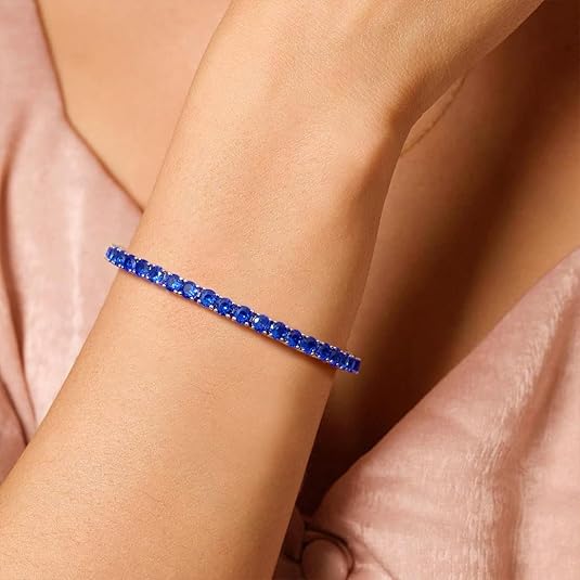 Pulsera de tenis de zafiro | Oro blanco