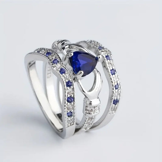 Conjunto de Anillos Azura Lux Eterno | Oro blanco