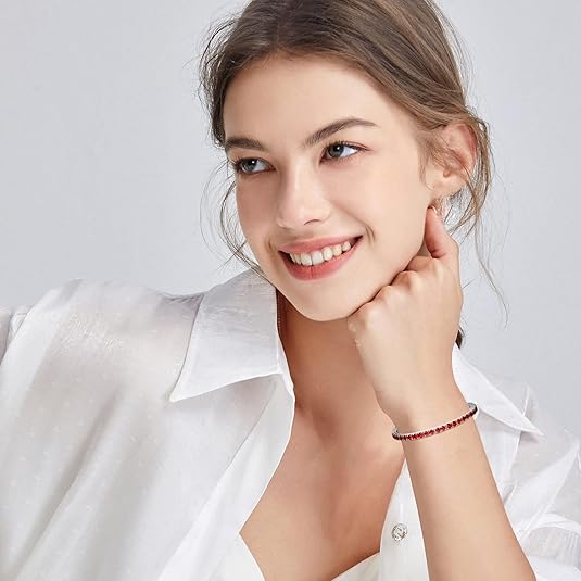 Pulsera de tenis de rubíes | Oro blanco