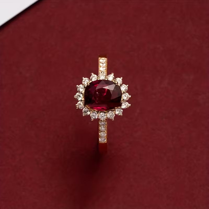 Anillo rojo emperatriz | Oro