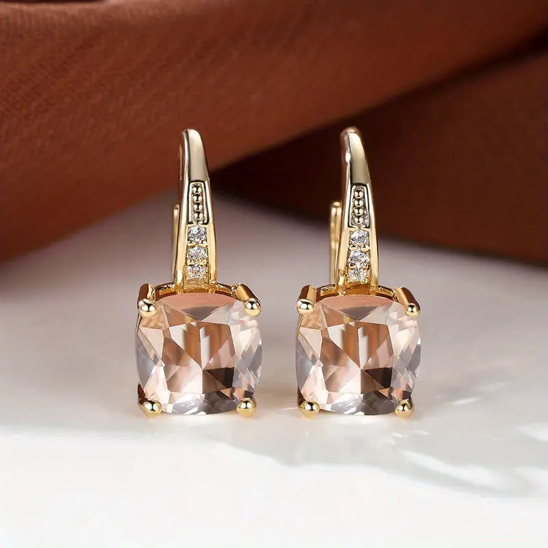 Aretes de aro con piedra de zafiro místico | Oro
