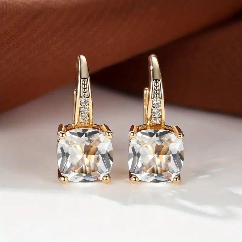 Aretes de aro con piedra de zafiro místico | Oro