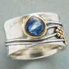 Anillo de Meditación Bohemio con Piedras Preciosas | Oro Blanco