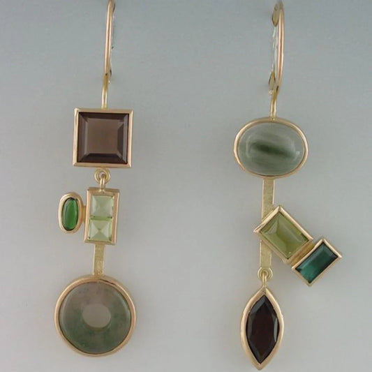 Pendientes Colgantes Vintage de Bosque de Cristal | Oro