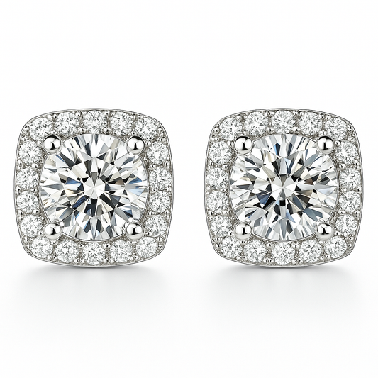 Pendientes Glacé Glamour | Oro blanco