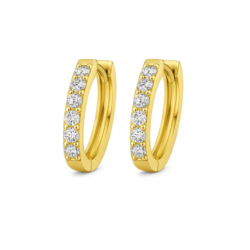 Pendientes Huggie Pave | Dorado
