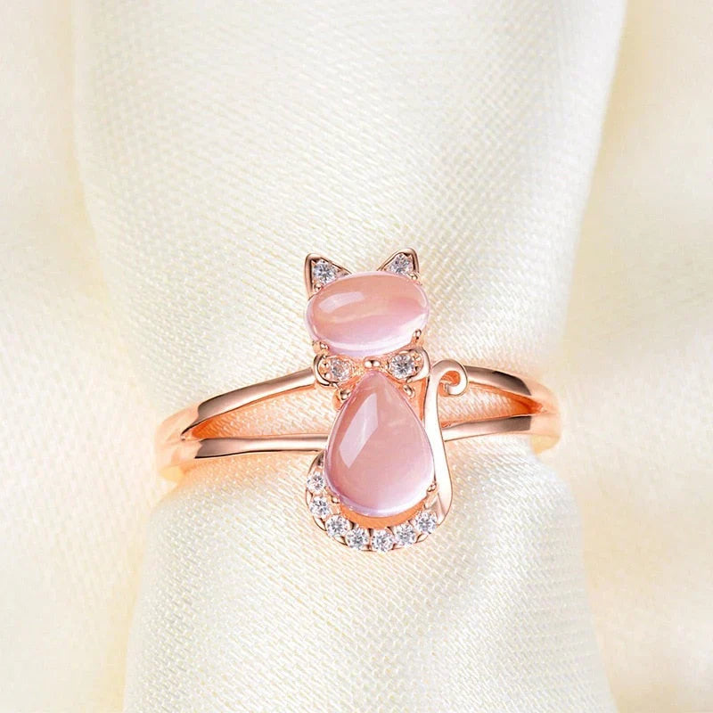 Anillo de gato en oro rosa | Oro rosa