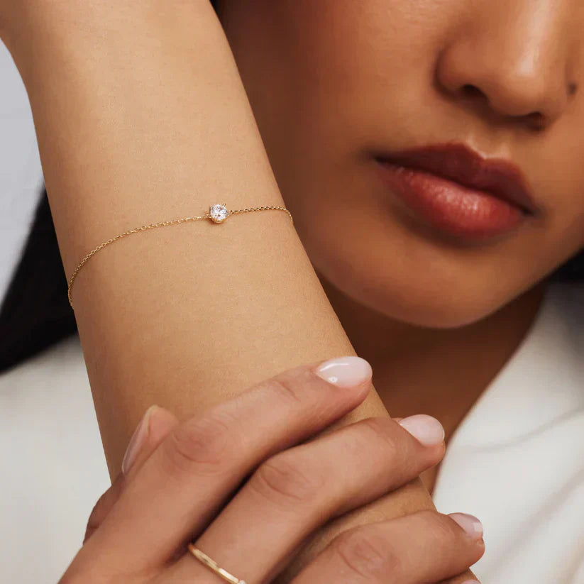 Pulsera Cléa Stone | Oro blanco