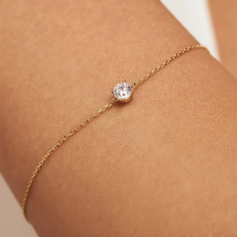 Pulsera Cléa Stone | Oro blanco