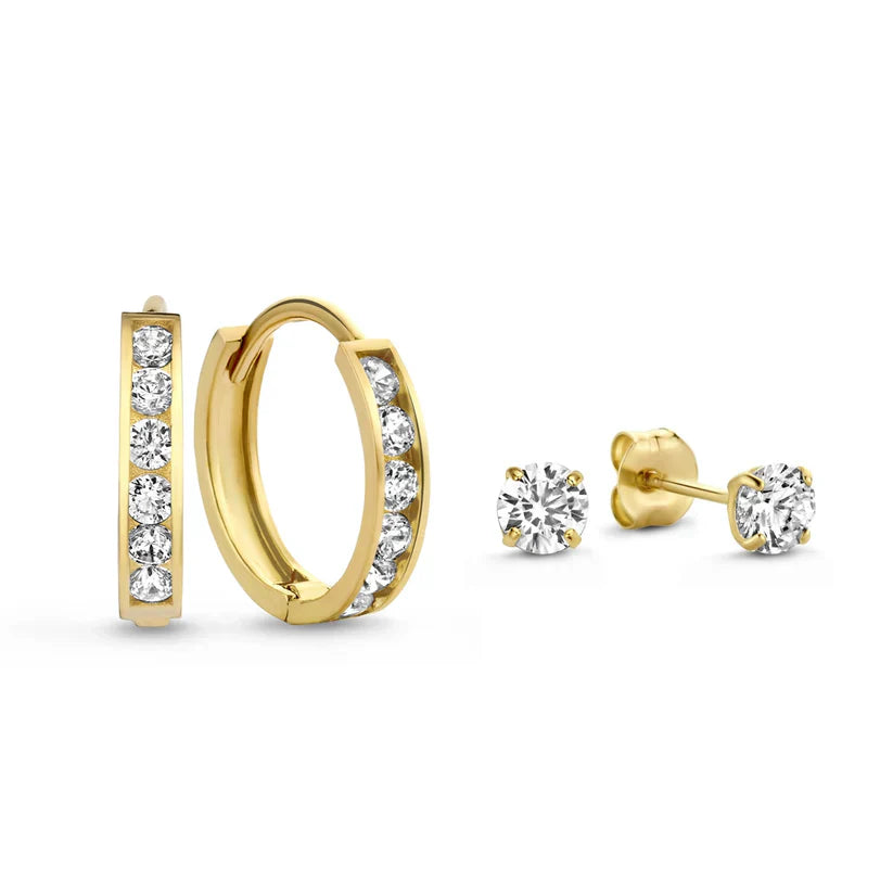 Juego de pendientes Dara Brillane Stone | Dorado