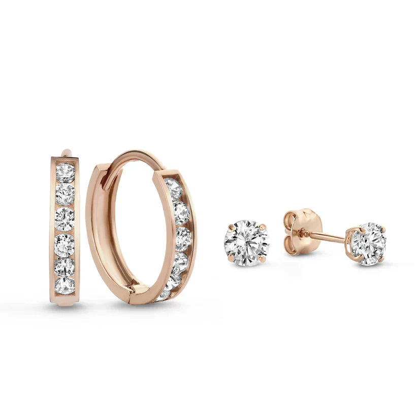 Juego de pendientes Dara Brillane Stone | Dorado