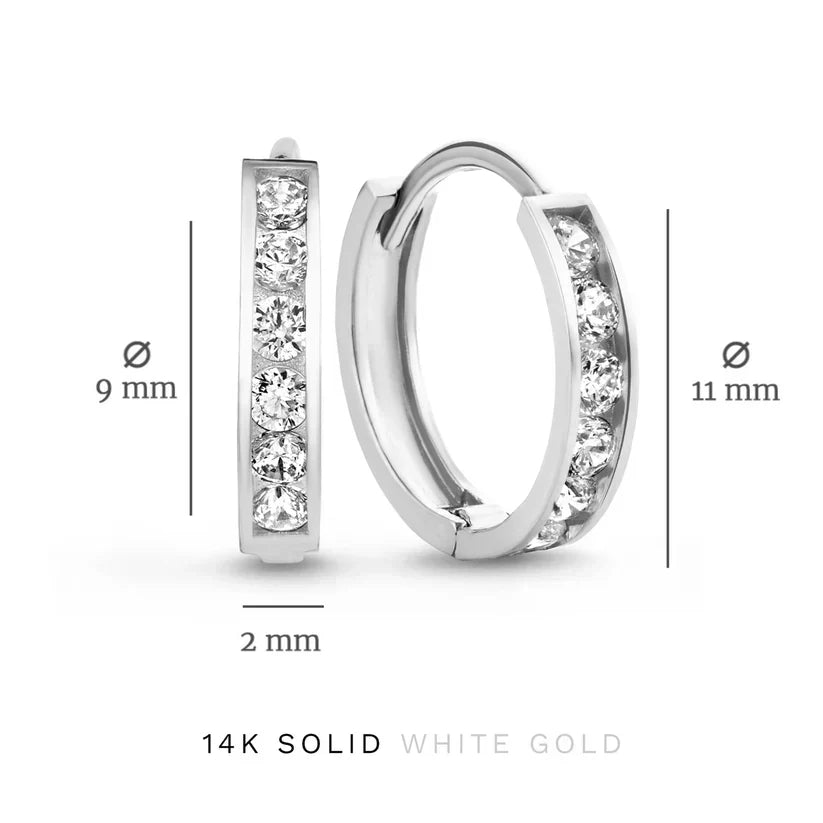 Juego de pendientes Dara Brillane Stone | Oro blanco