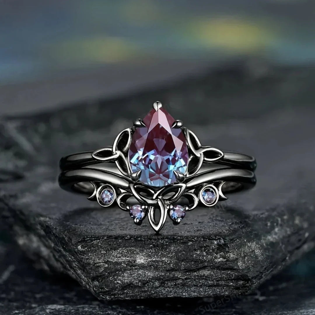 Anillo Capas de Amatista | Oro Blanco