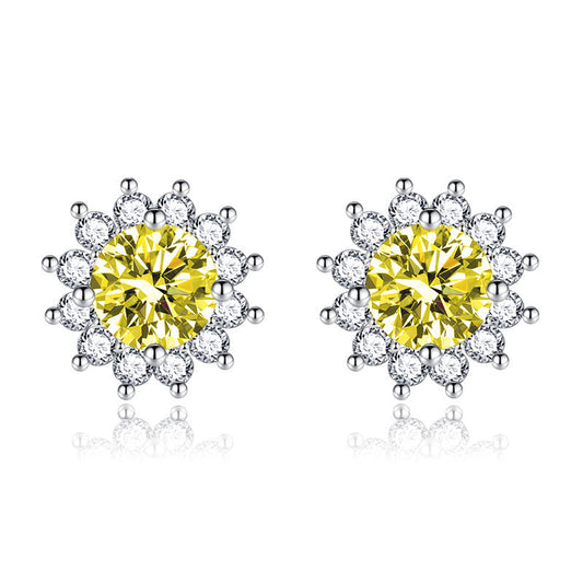 Pendientes Sunlit Muse Amarillos | Oro blanco