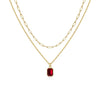 Collar con capa de clip y rubíes | Oro