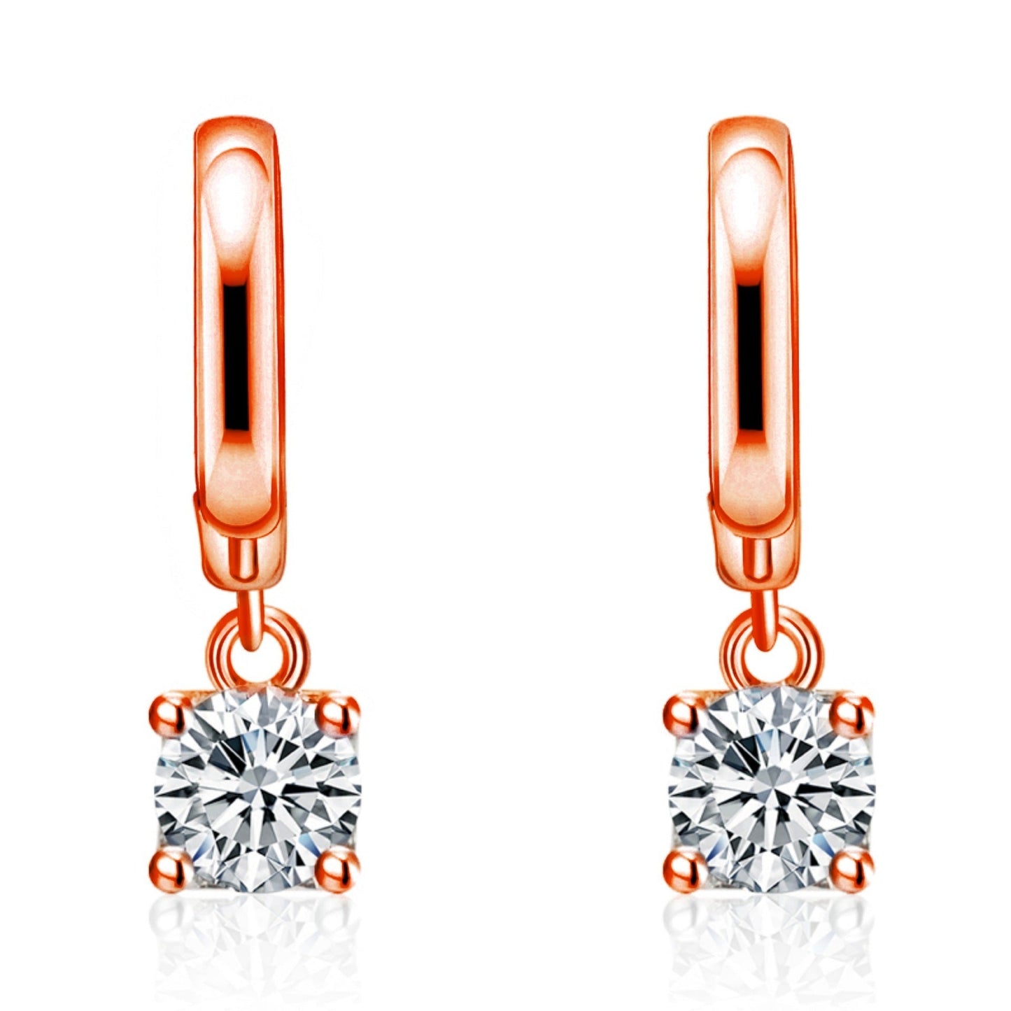 Pendientes Aurora de gota cuadrada | Oro rosa