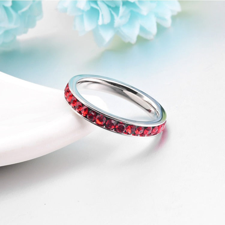 Anillo de banda Ruby Eternity | Oro blanco