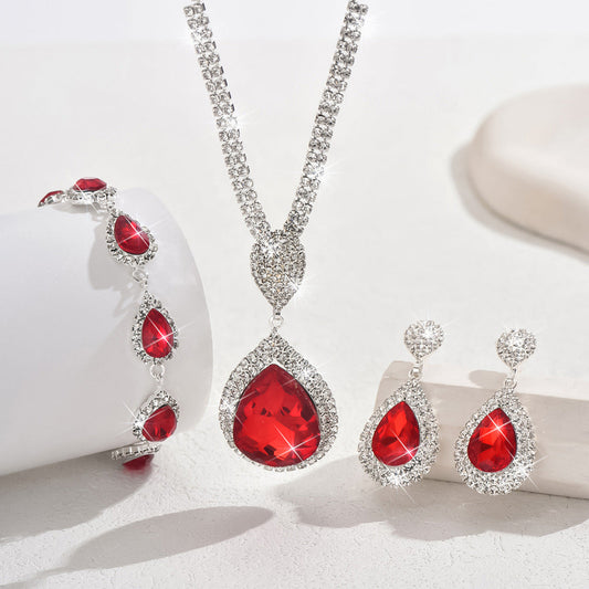 Conjunto de joyas Thalira Bloodwynne | Oro blanco