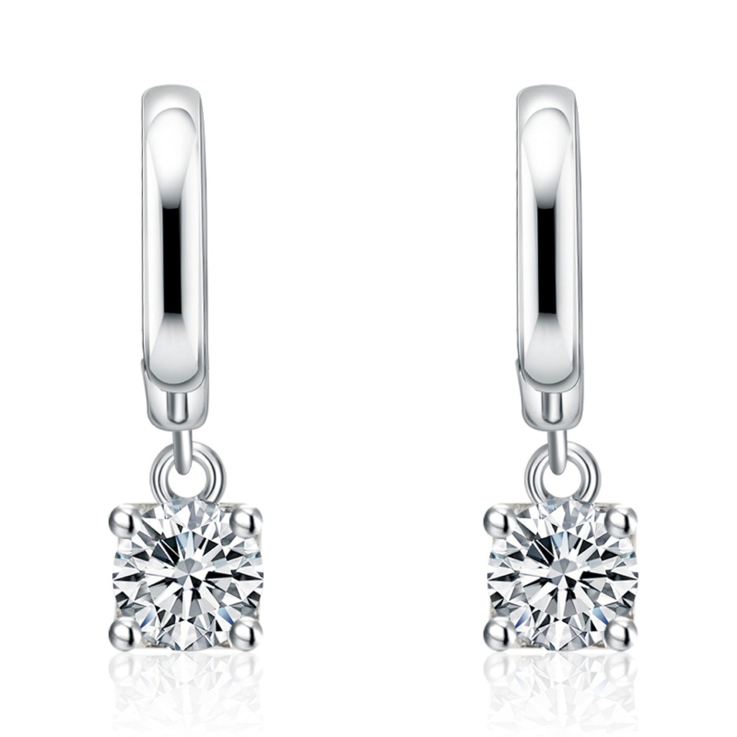 Pendientes Aurora de gota cuadrada | Oro blanco