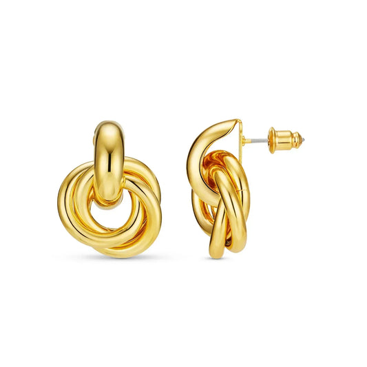 Pendientes entrelazados llamativos | Oro