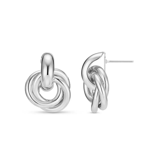 Pendientes entrelazados Statement | Oro blanco
