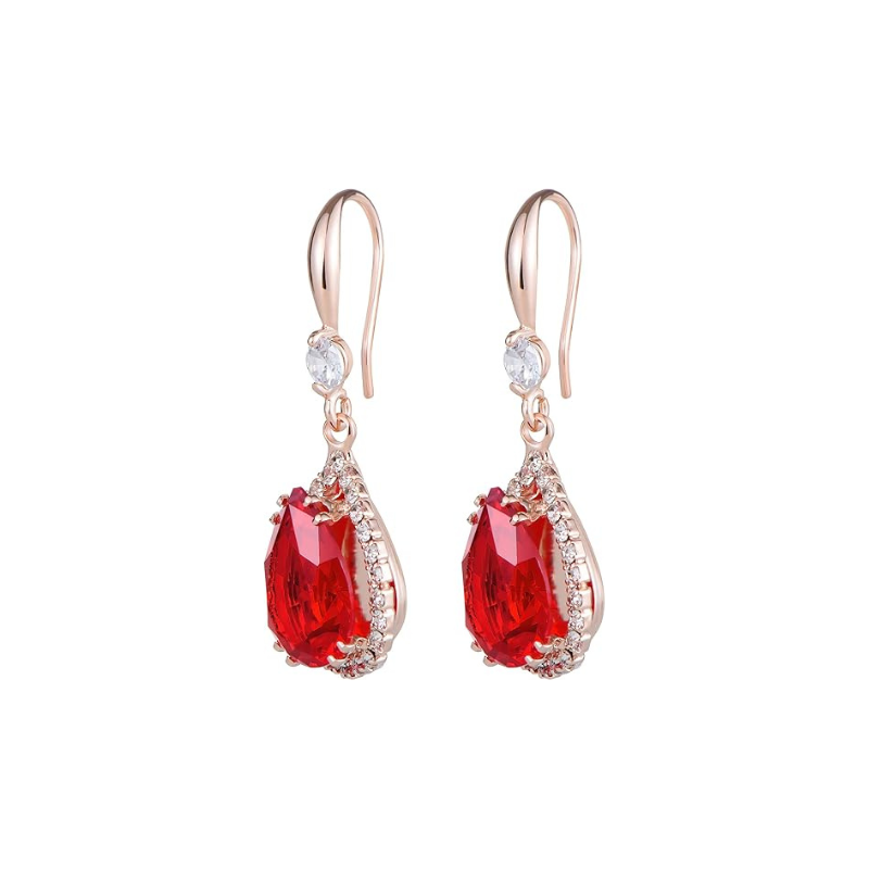 Pendientes Rubí Lágrima | Oro Rosa