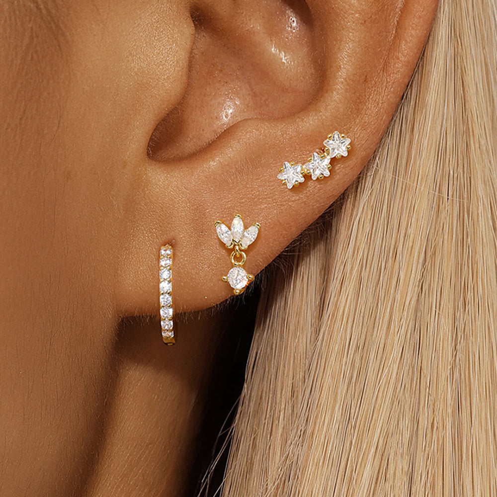 Pendientes Trio Mila Essentials | Oro