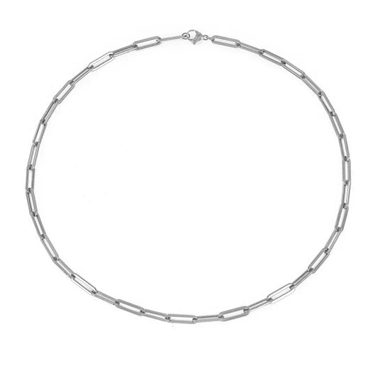 Collar de cadena elegante Archen | Oro blanco
