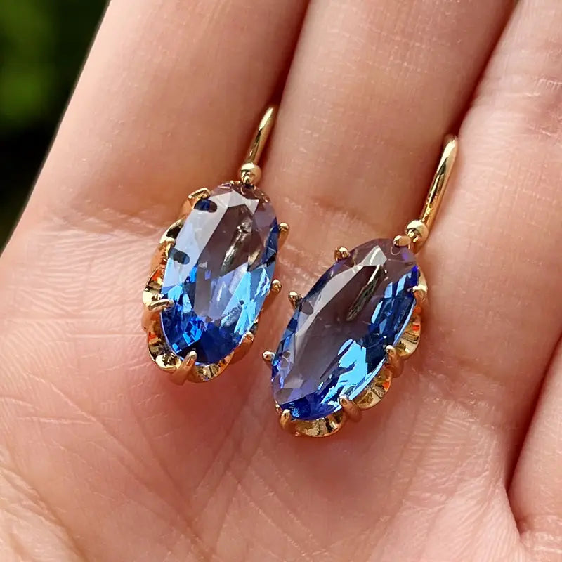 Pendientes Golden Blue Bloom | Oro