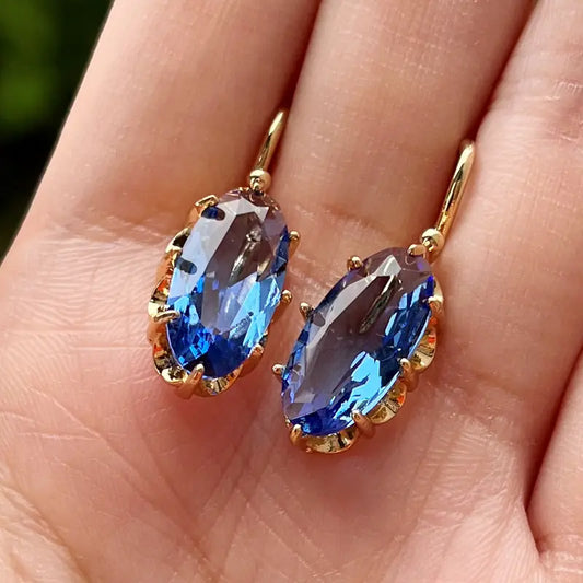 Pendientes Golden Blue Bloom | Oro