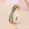 Anillo de flujo esmeralda | Oro