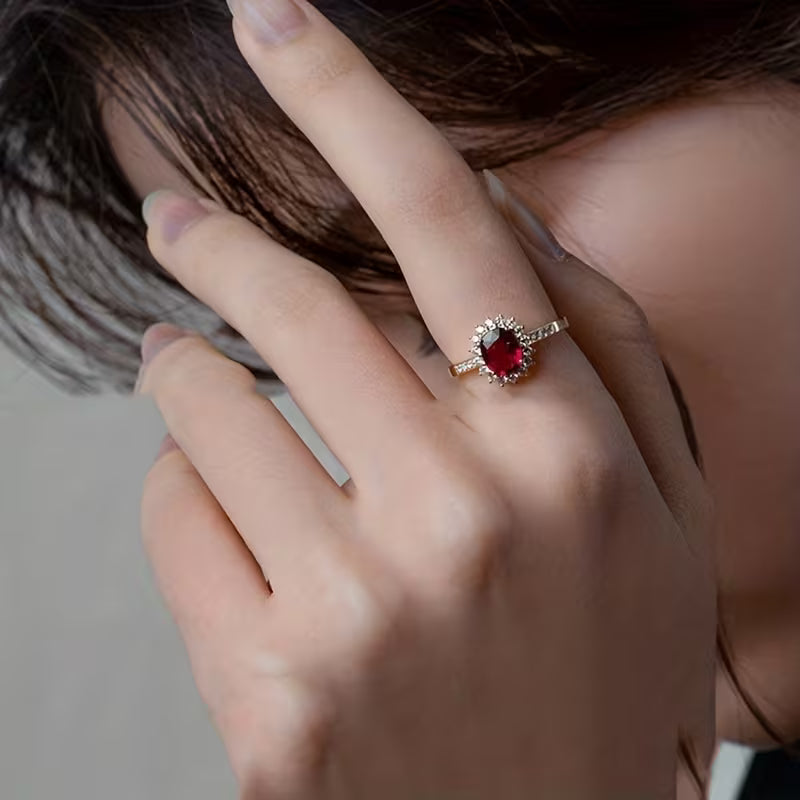 Anillo rojo emperatriz | Oro