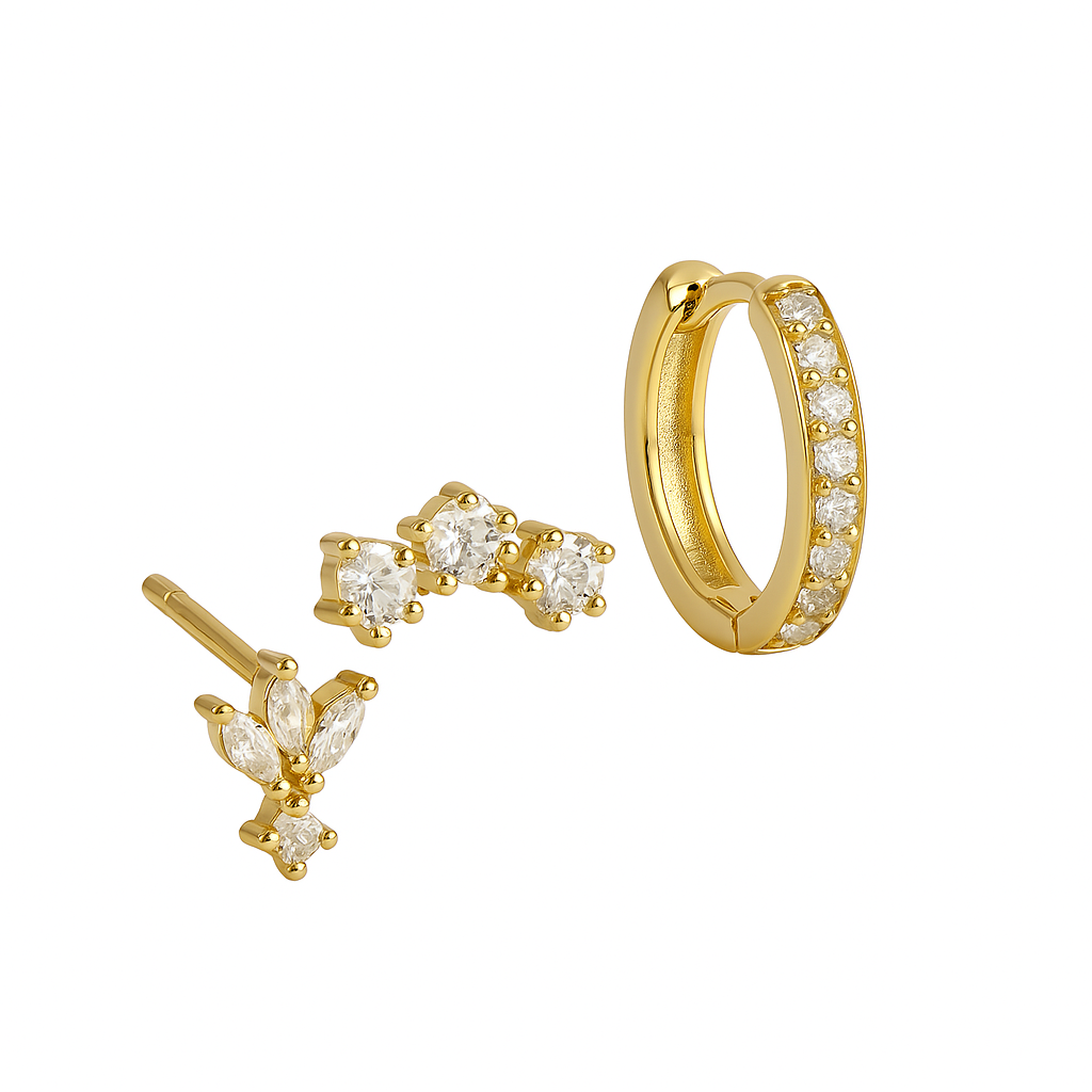 Pendientes Trio Mila Essentials | Oro