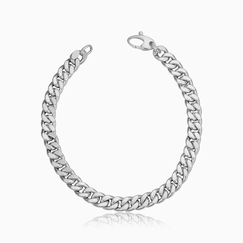 Pulsera cubana Estate | Oro blanco