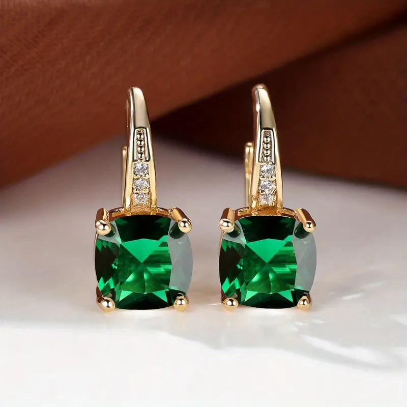 Aretes de aro con piedra de zafiro místico | Oro
