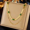 Sorella Gem Collar Retro de Doble Capa | Dorado