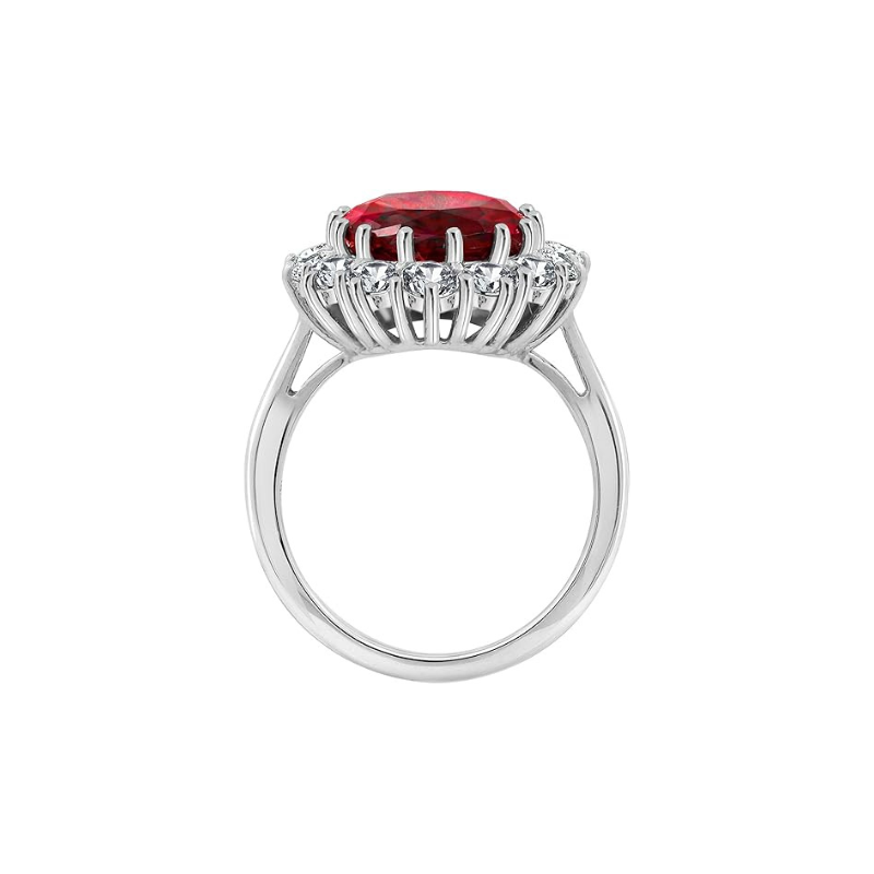 Anillo Rubí Corona Escarlata | Oro Blanco