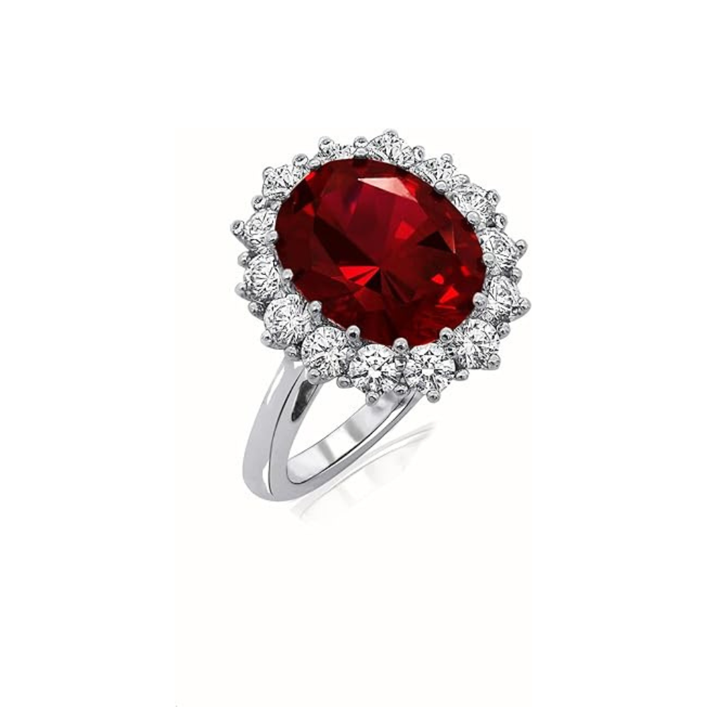 Anillo Rubí Corona Escarlata | Oro Blanco