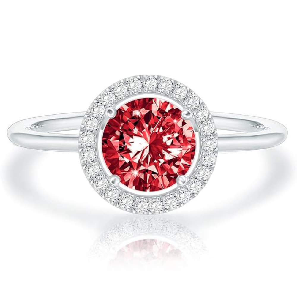 Anillo Rubí Promesa Destello Carmesí | Oro Blanco
