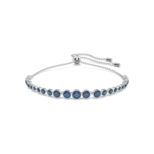 Pulsera de tenis de zafiro de talla redonda | Oro blanco