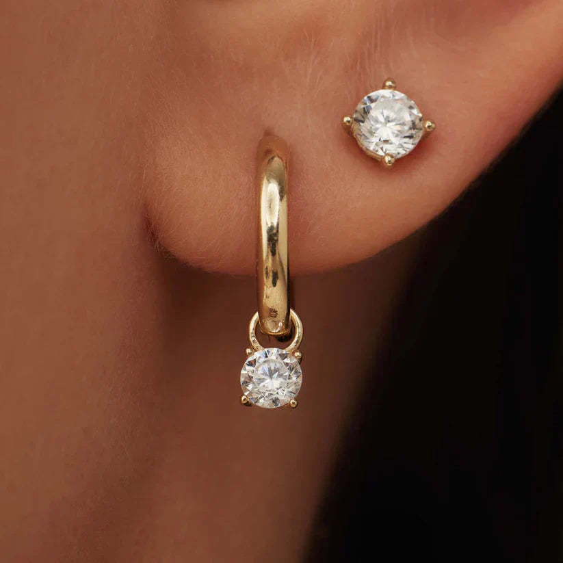 Juego de pendientes de piedra Larmes de Lune | Oro