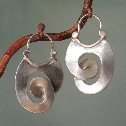 Pendientes Antiguos de Forma Irregular | Oro Blanco