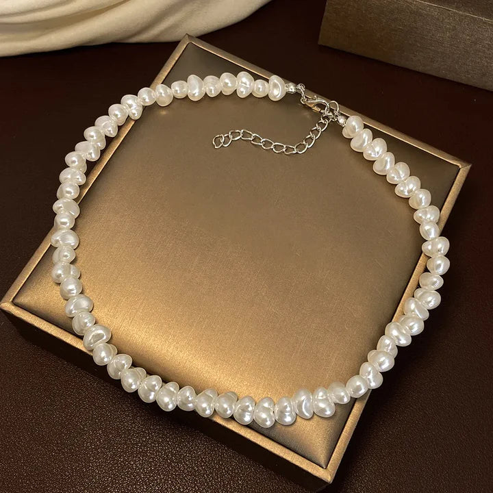 Exquisito Collar de Perlas | Oro Blanco